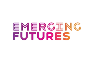 Emerging Futures logo in a Purple to Orange ombre
