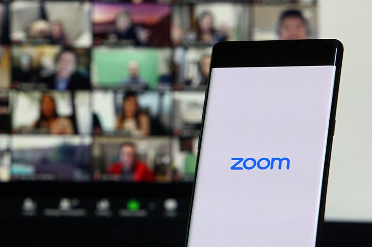 A phone using the Zoom app