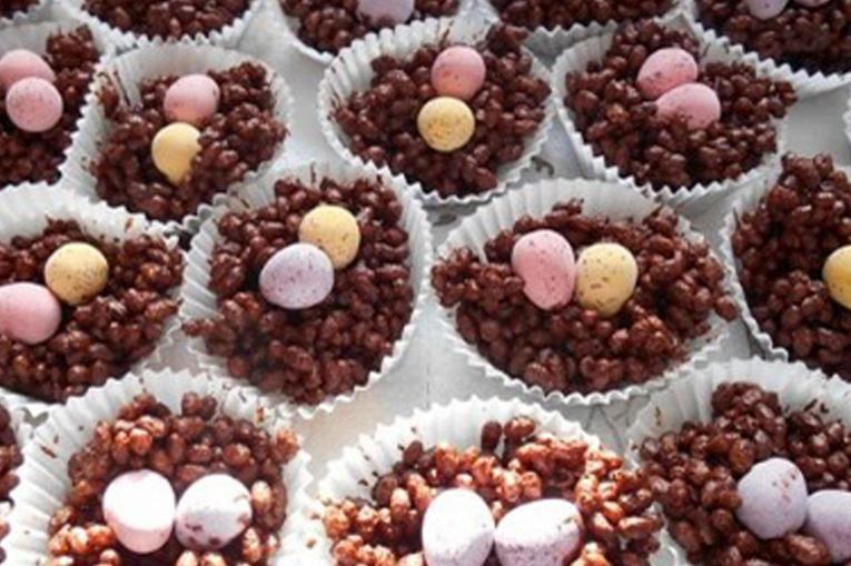 a photo of easter egg nest cakes