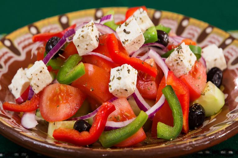 A photo of a greek salad