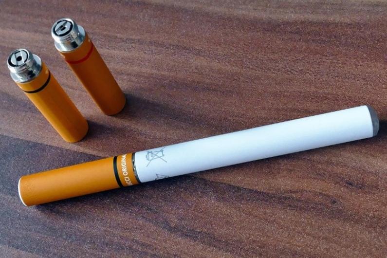 Close up of a Cigalike on a brown table