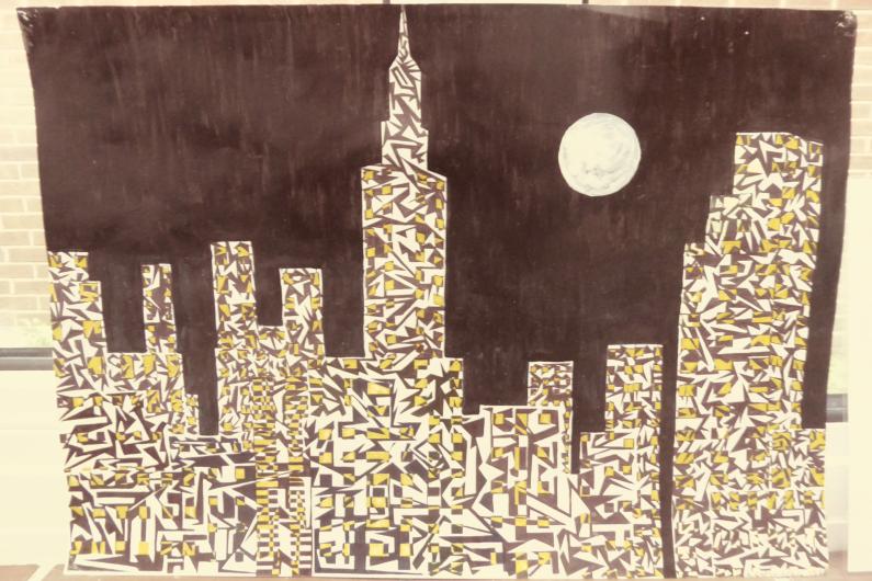 A skyscraper painting
